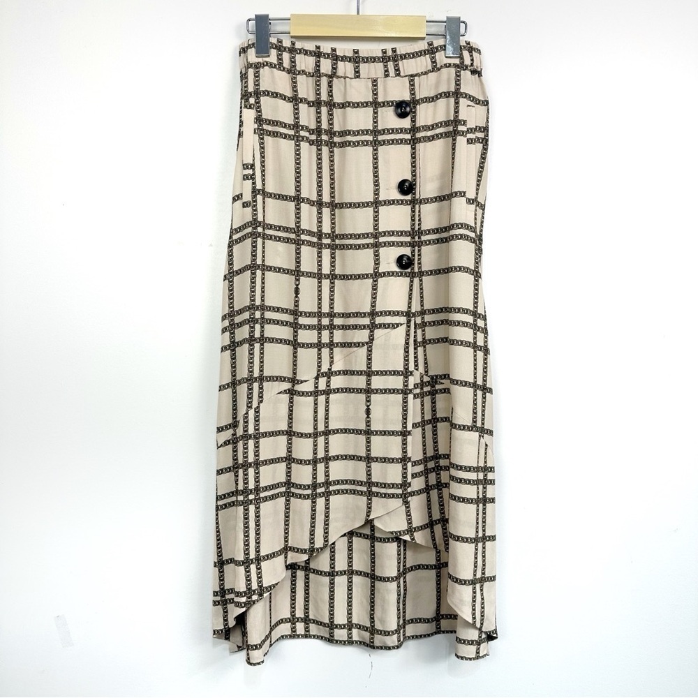 Riani Chain Link Faux Wrap Midi Skirt Sz 6